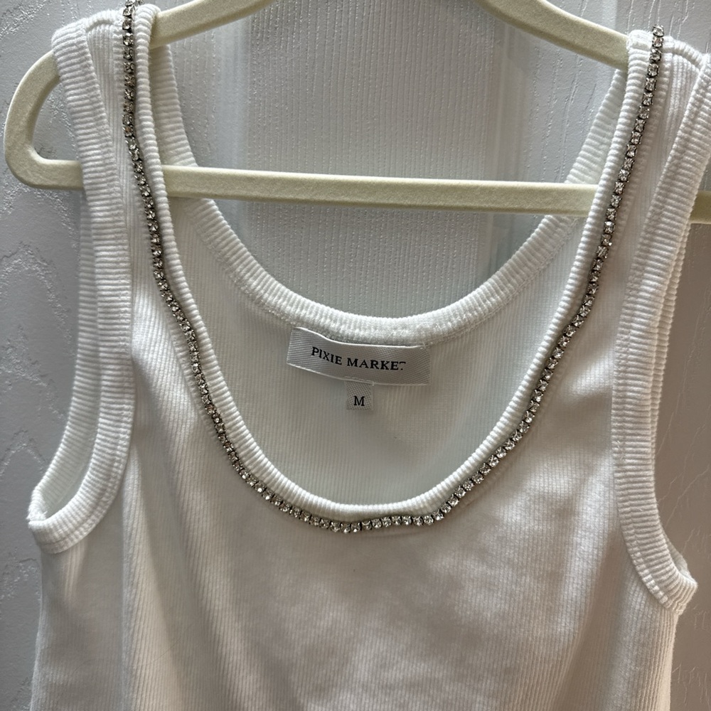 Pixie Market Rhinestone Tank - Picture 2 of 3